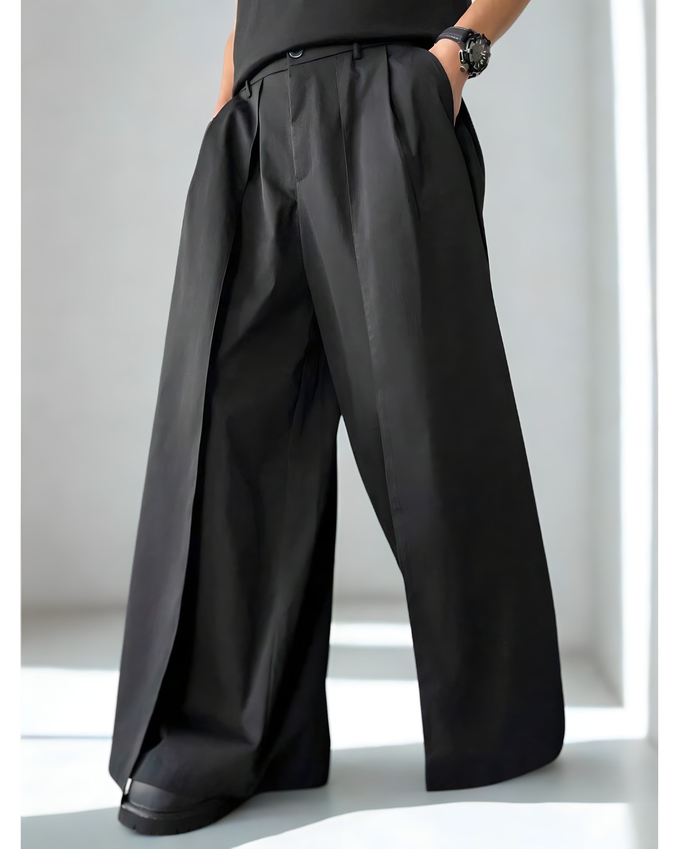 Pantalon Large - Élégance Urbaine - Noir Vibe Co. 