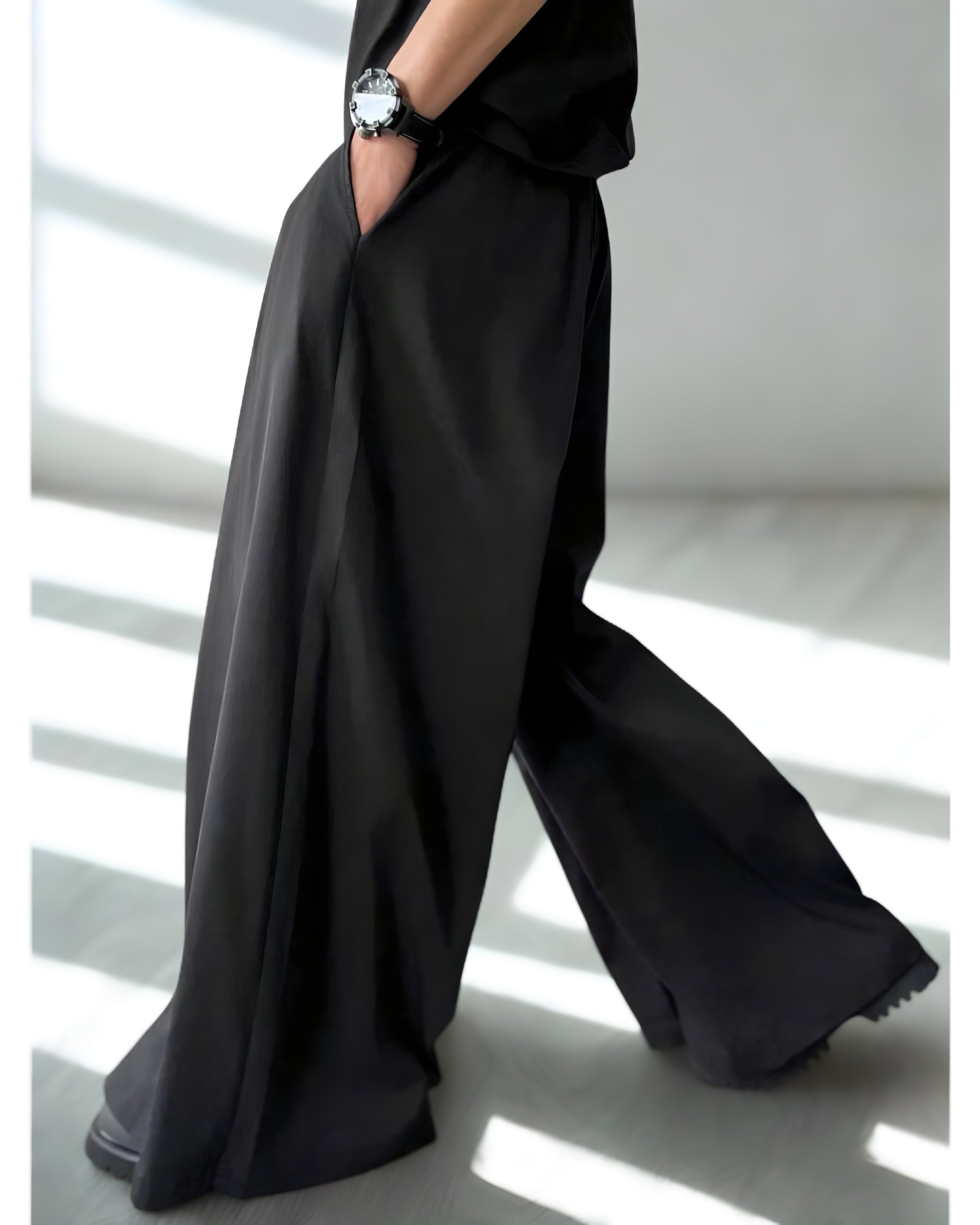 Pantalon Large - Élégance Urbaine - Noir Vibe Co. 