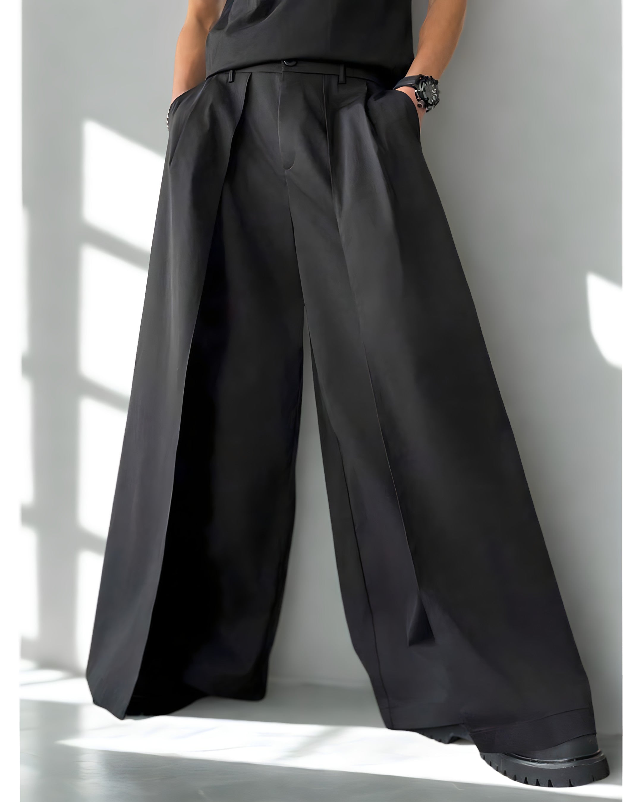 Pantalon Large - Élégance Urbaine - Noir Vibe Co. 