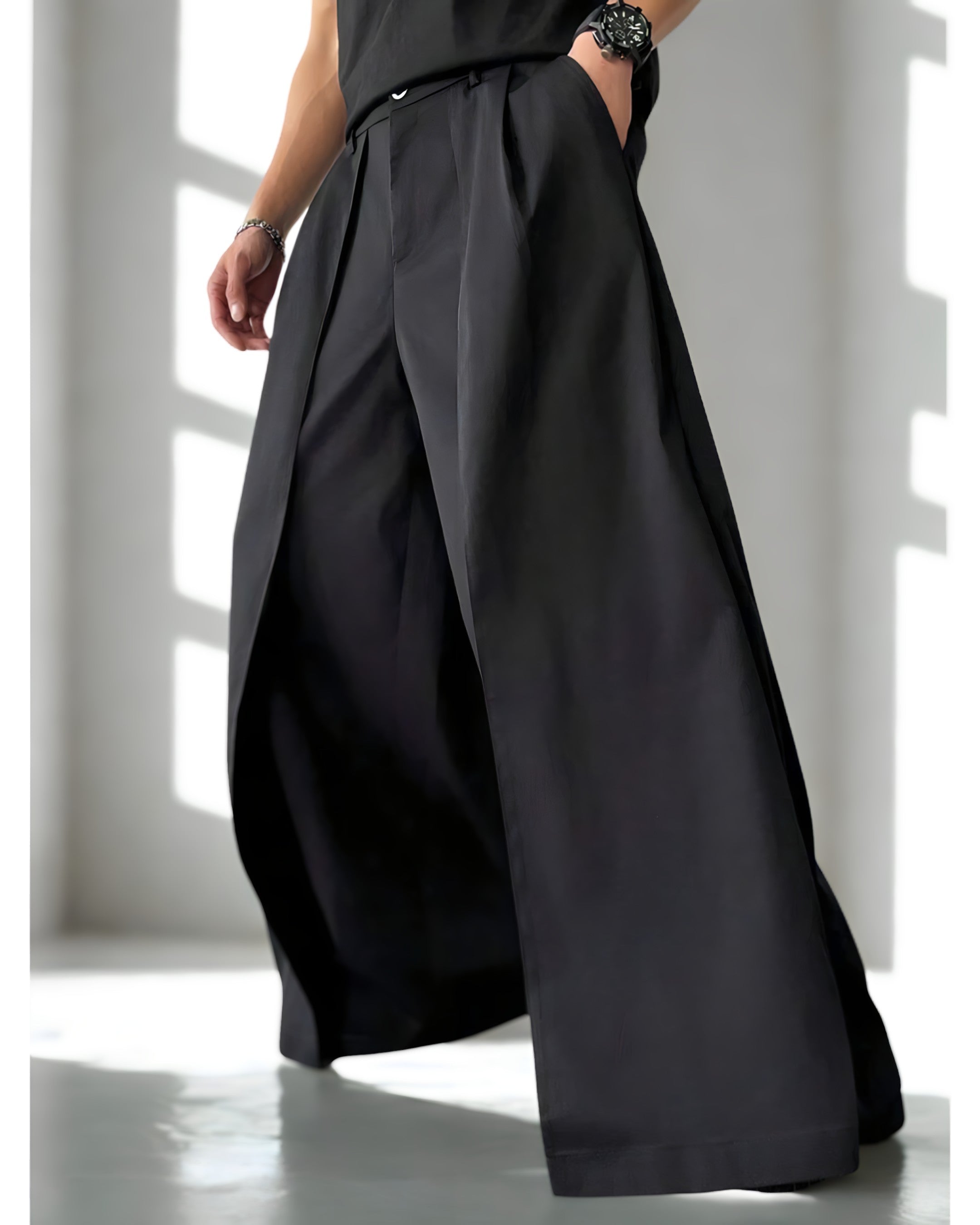 Pantalon Large - Élégance Urbaine - Noir Vibe Co. 