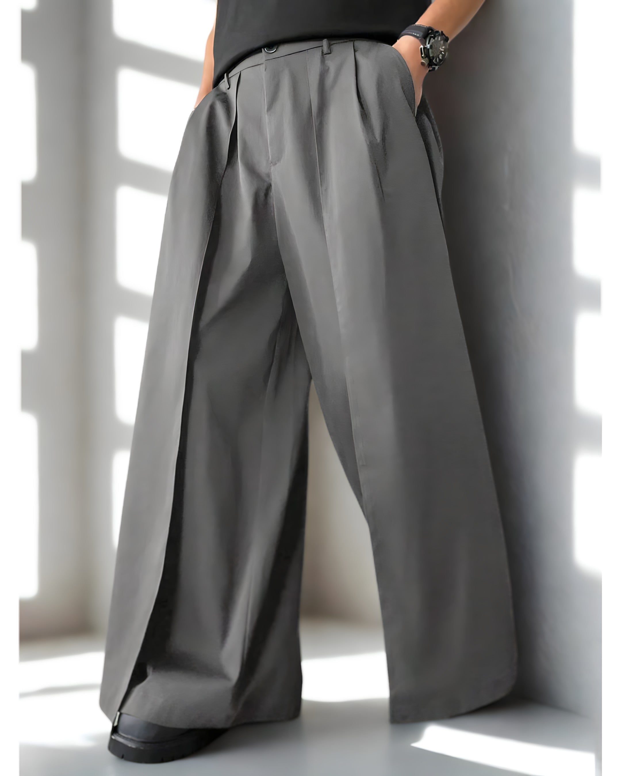 Pantalon Large - Élégance Urbaine - Noir Vibe Co. 