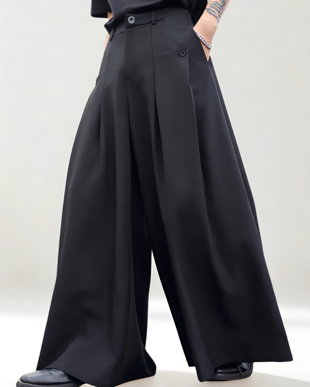 Pantalon Large à Pli – Style Urbain Décontracté - Noir Vibe Co. 