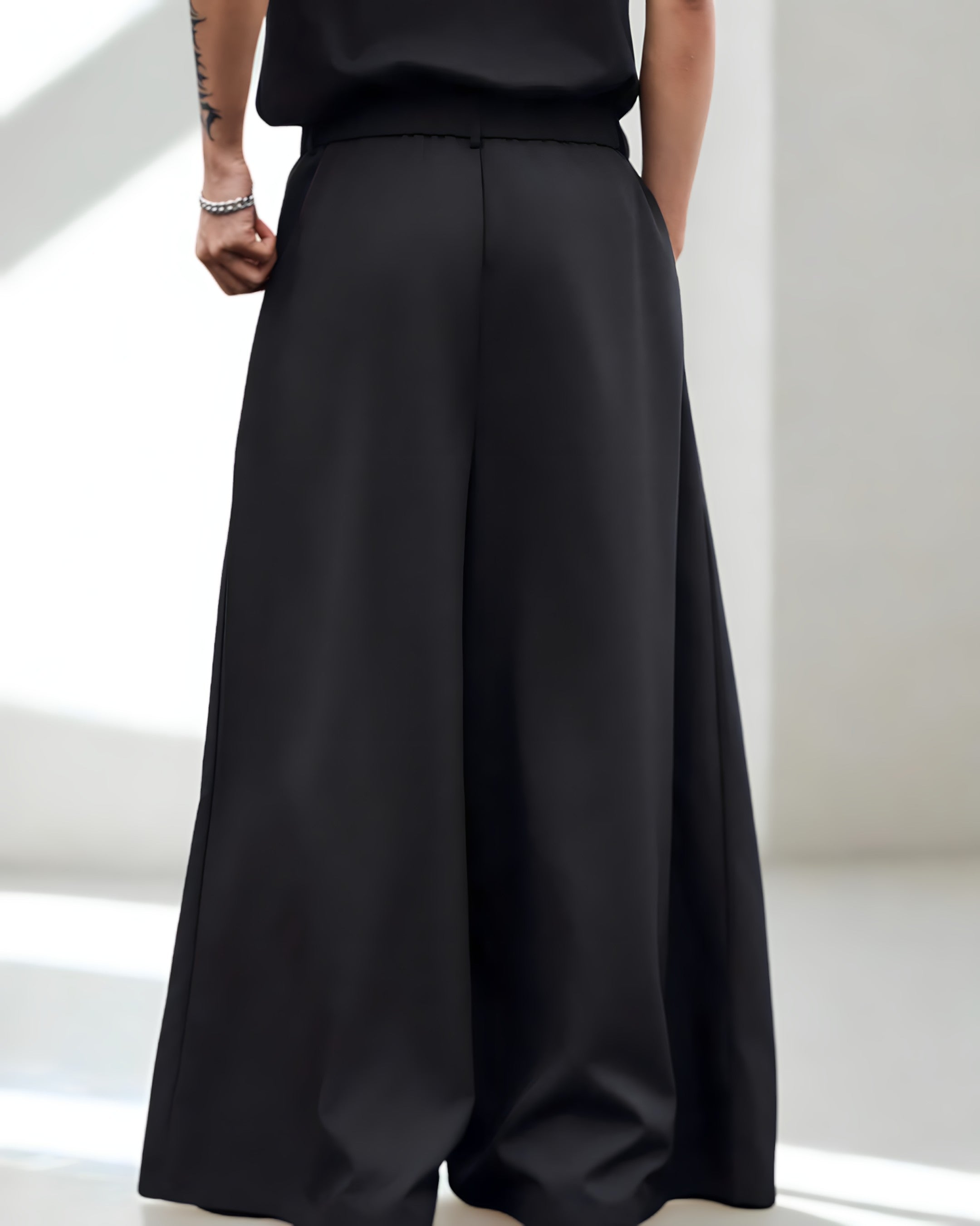 Pantalon Large à Pli – Style Urbain Décontracté - Noir Vibe Co. 