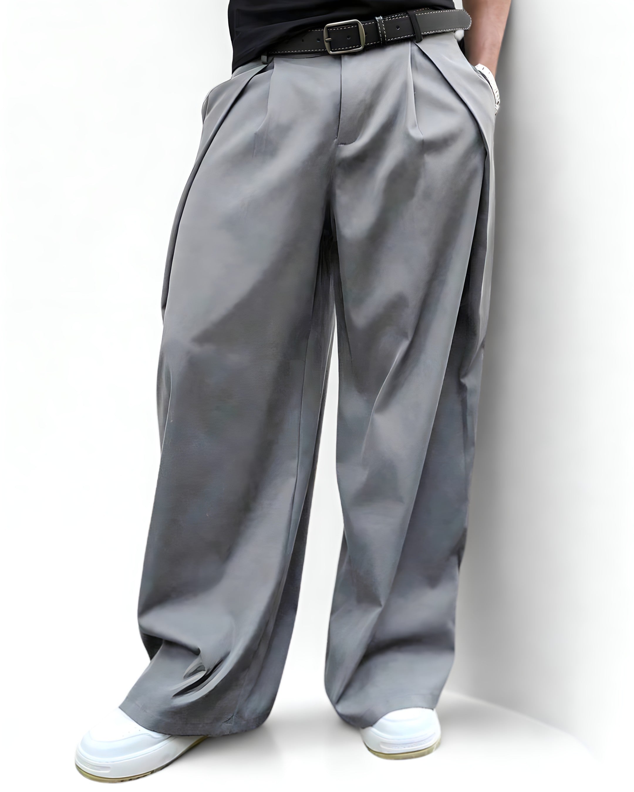 Pantalon Large - Style Japonais – Avant-Garde Urbain - Noir Vibe Co. 
