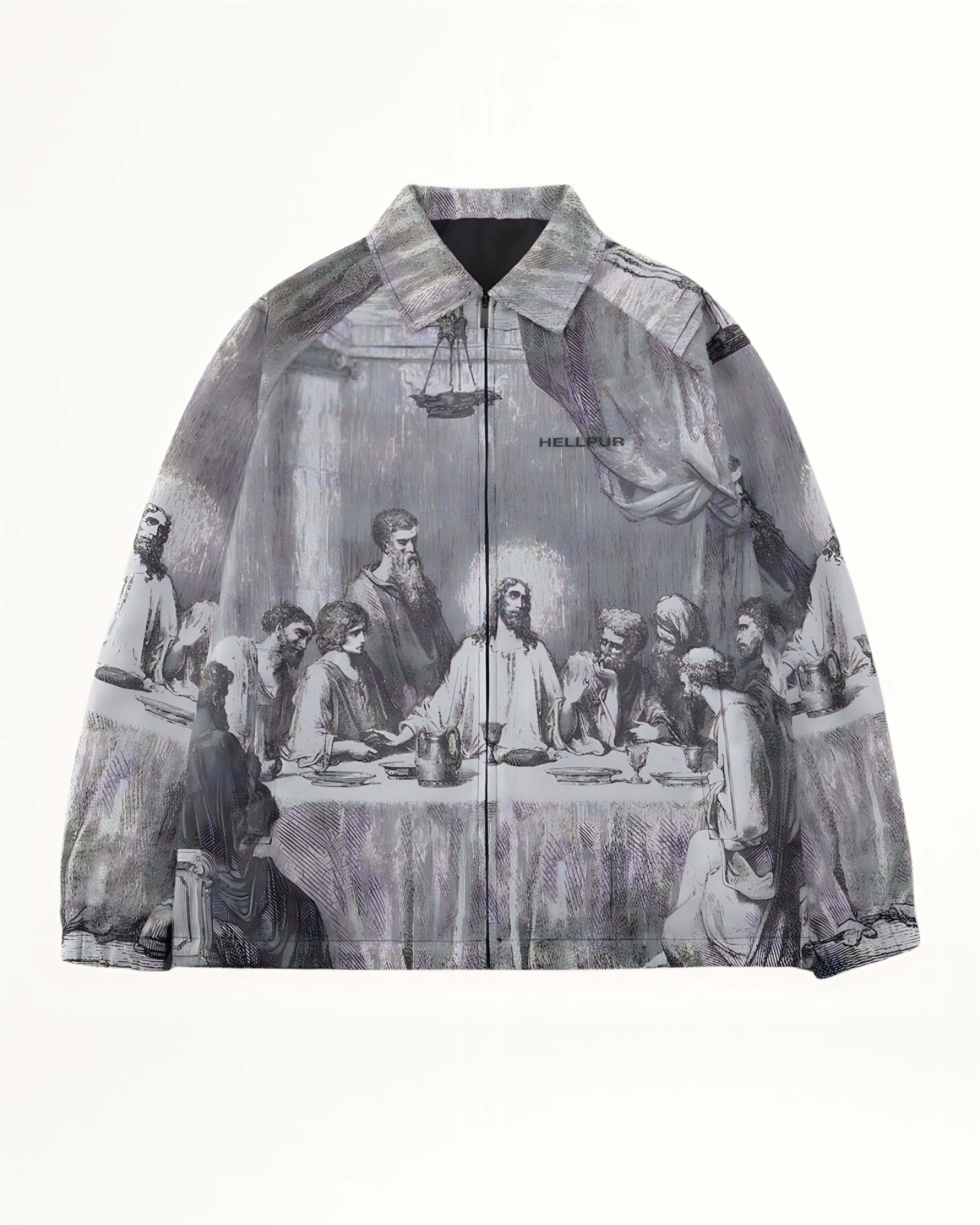 Veste Homme Imprimée à Col Classique – Esprit Urbain et Avant-Garde - Noir Vibe Co. 